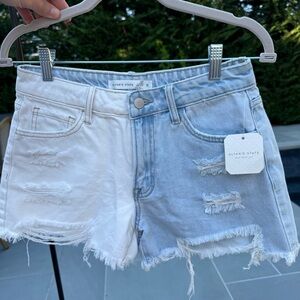 Altar’d State Two-Tone Distressed Denim Shorts – Size Small (NWT)